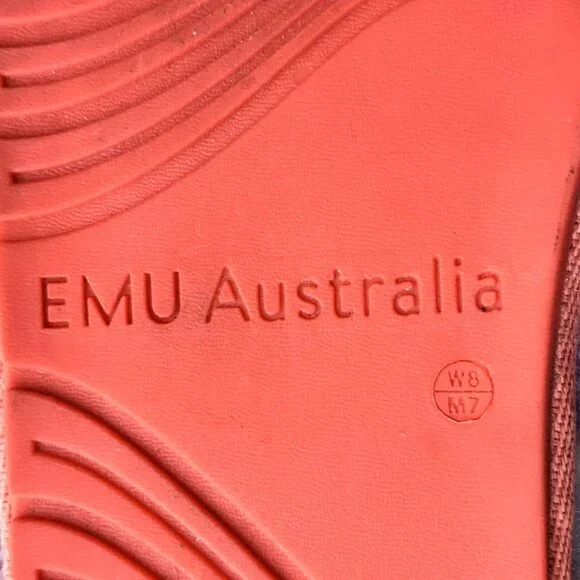 EMU Australia Pink Purple Sheepskin Fluffy Slides Slippers Size W8 M7 - Picture 7 of 7